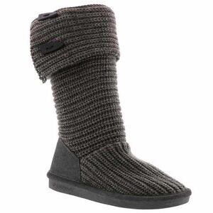 BEARPAW Women's Knit Tall Boot Gray Size 7